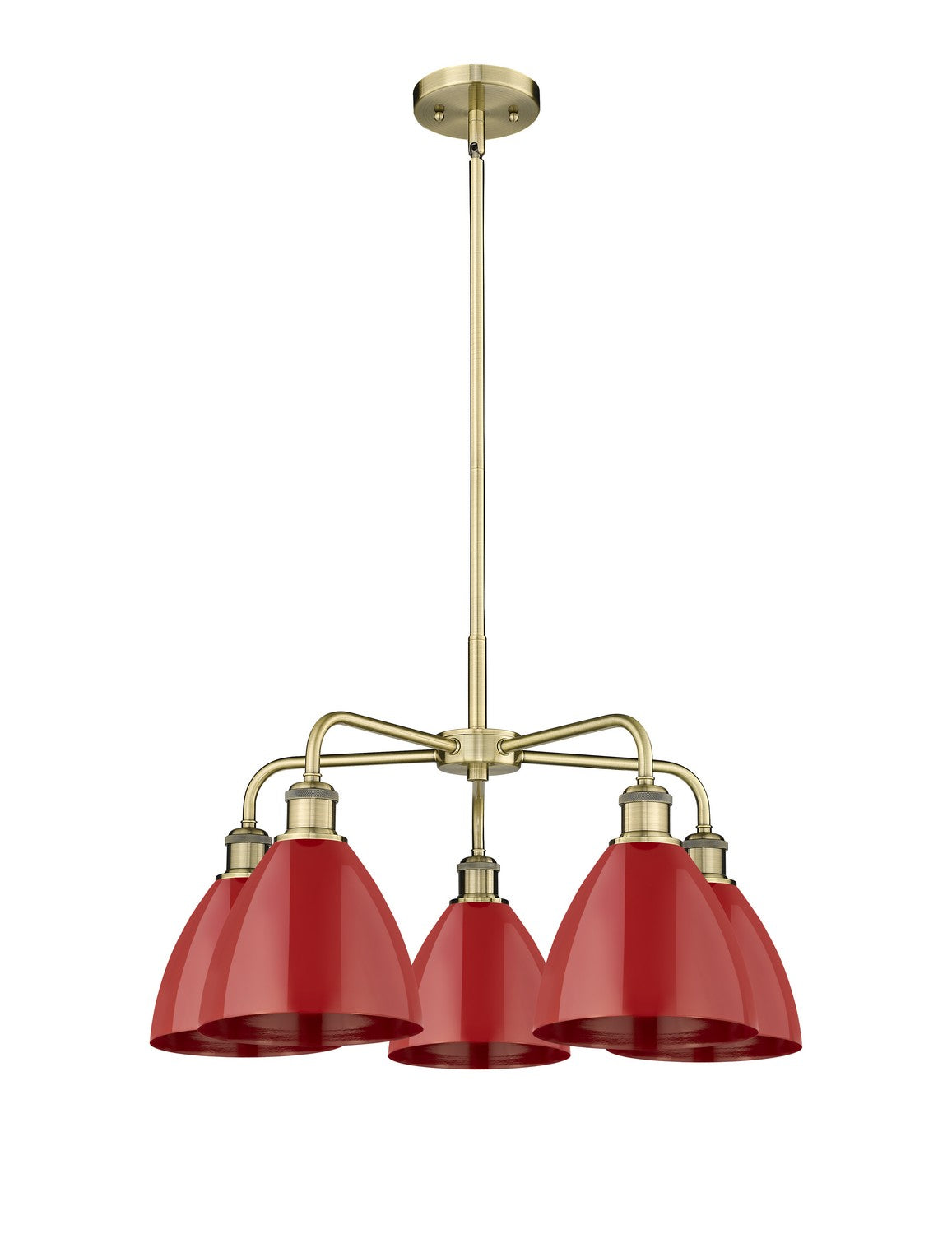 Innovations - 516-5CR-AB-MBD-75-RD - Five Light Chandelier - Ballston - Antique Brass