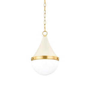 Mitzi - H787701S-AGB/SCR - One Light Pendant - Ciara - Aged Brass/Soft Cream