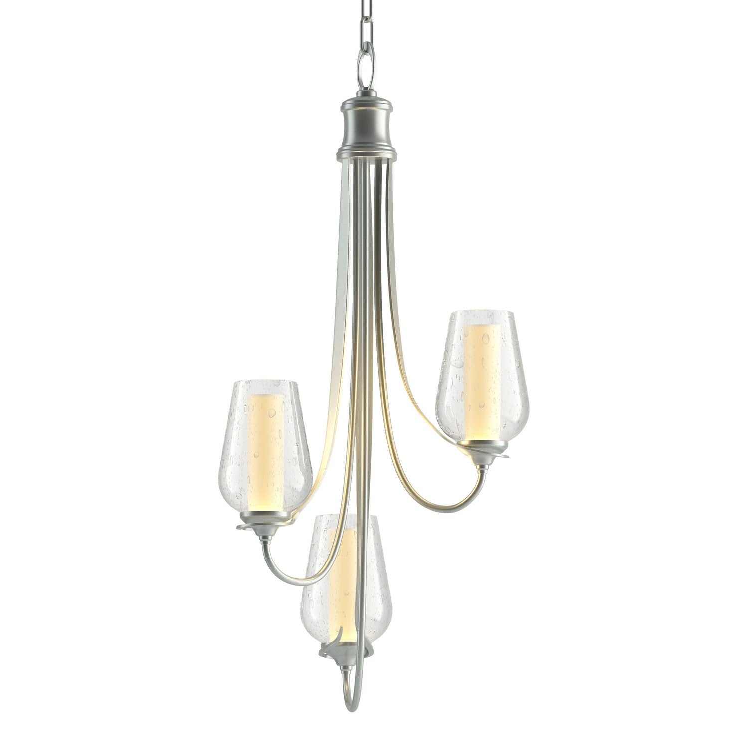 Hubbardton Forge - 103033-SKT-82-ZS0354 - Flora 3 Arm Chandelier - Flora - Vintage Platinum