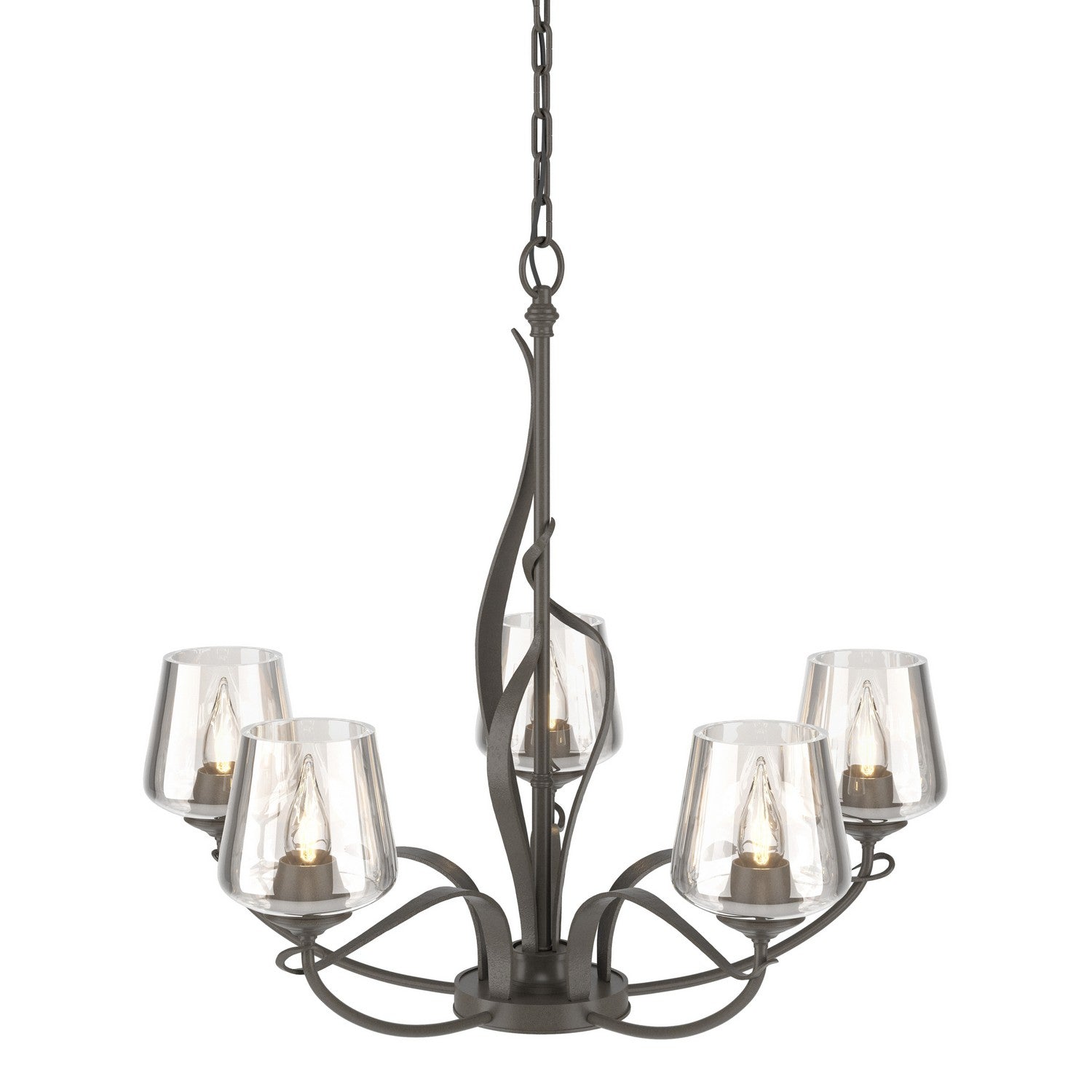 Hubbardton Forge - 103040-SKT-07-ZM0236 - Flora 5 Arm Chandelier - Flora - Dark Smoke
