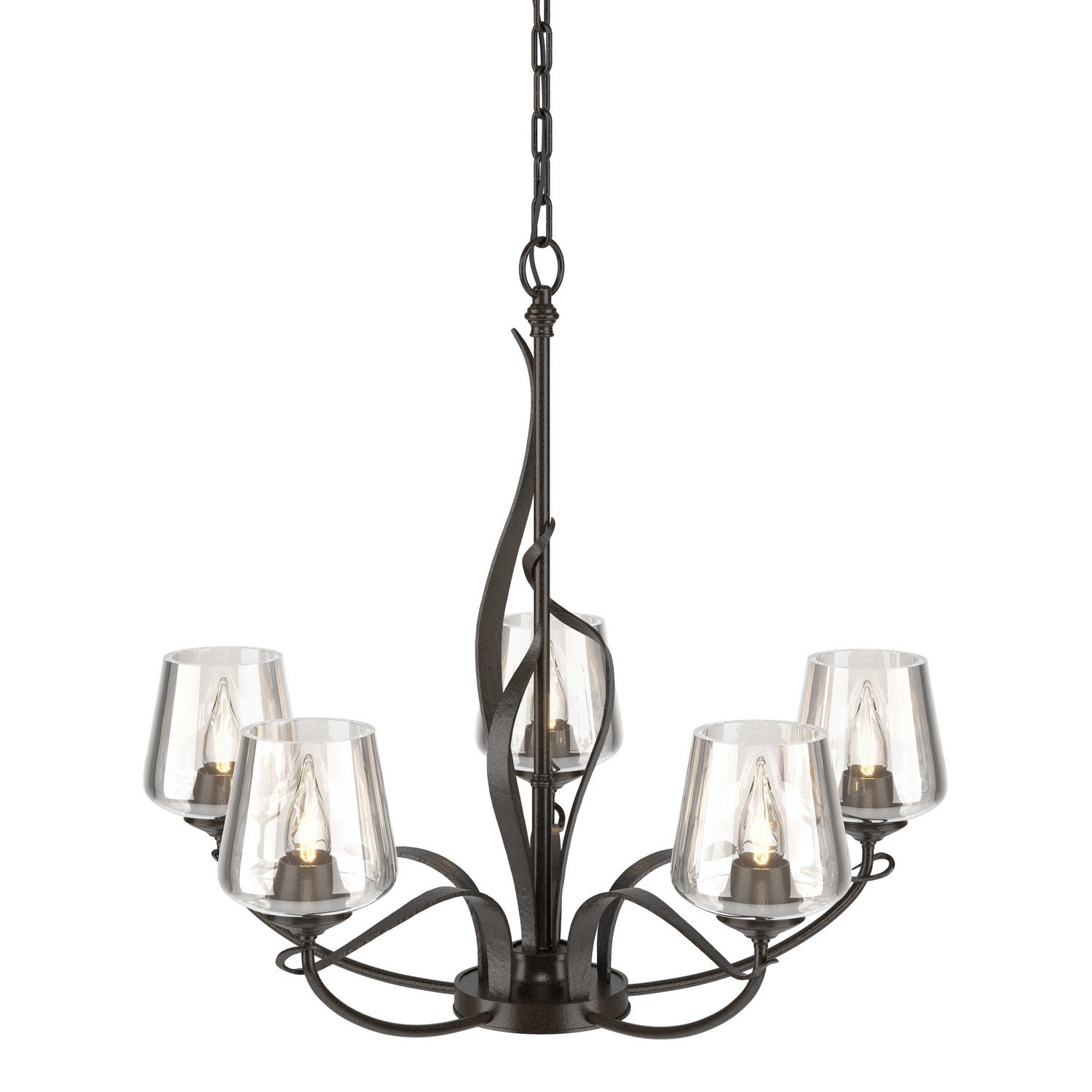 Hubbardton Forge - 103040-SKT-14-ZM0236 - Flora 5 Arm Chandelier - Flora - Oil Rubbed Bronze