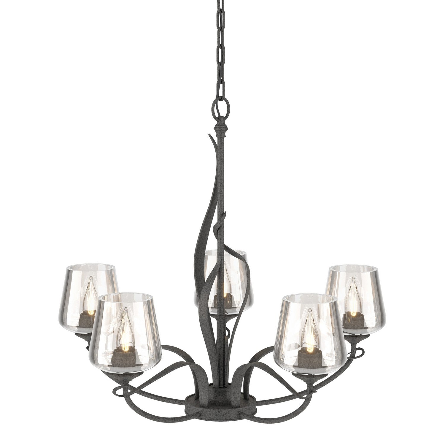 Hubbardton Forge - 103040-SKT-20-ZM0236 - Flora 5 Arm Chandelier - Flora - Natural Iron