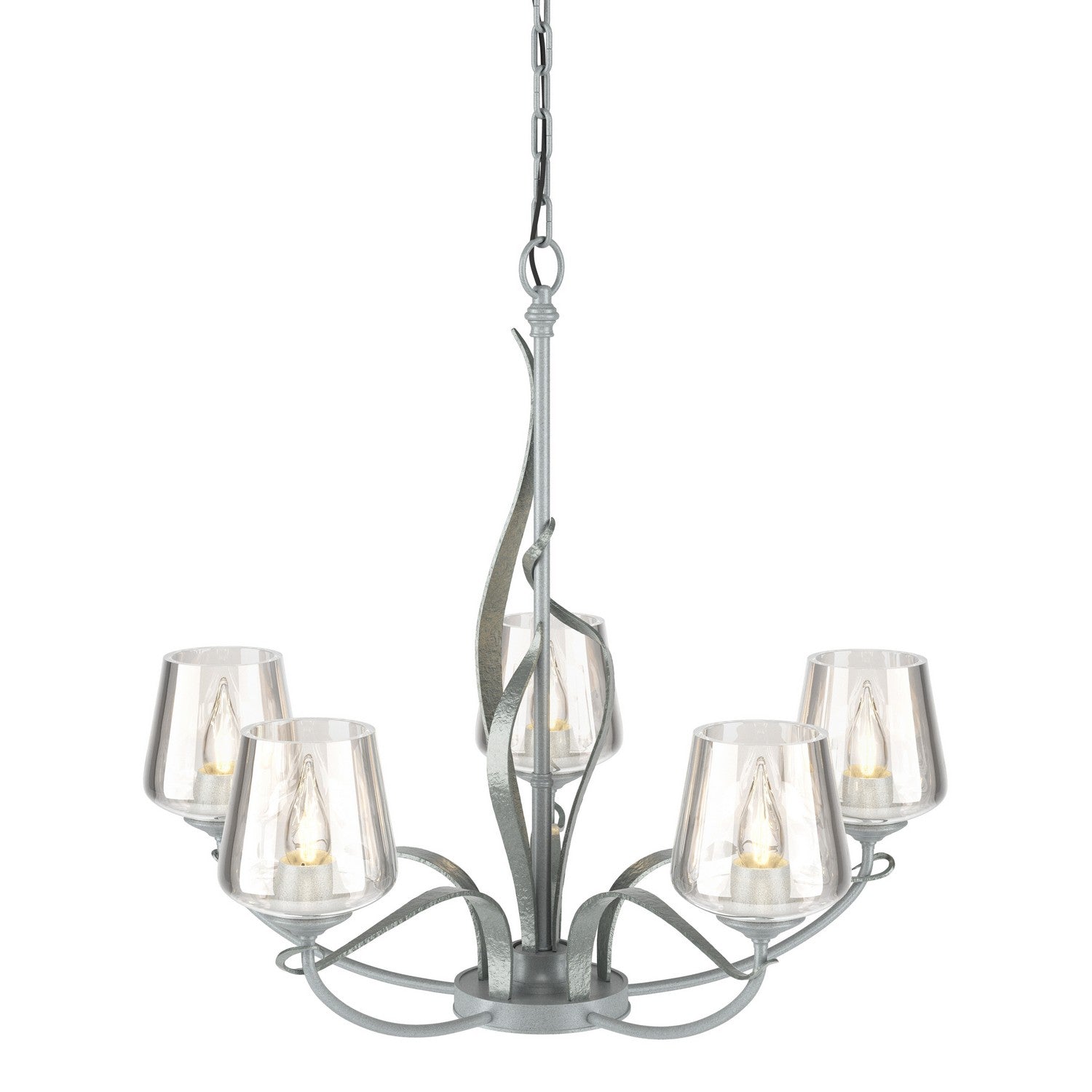 Hubbardton Forge - 103040-SKT-82-ZM0236 - Flora 5 Arm Chandelier - Flora - Vintage Platinum