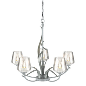 Hubbardton Forge - 103040-SKT-82-ZM0236 - Five Light Chandelier - Flora - Vintage Platinum