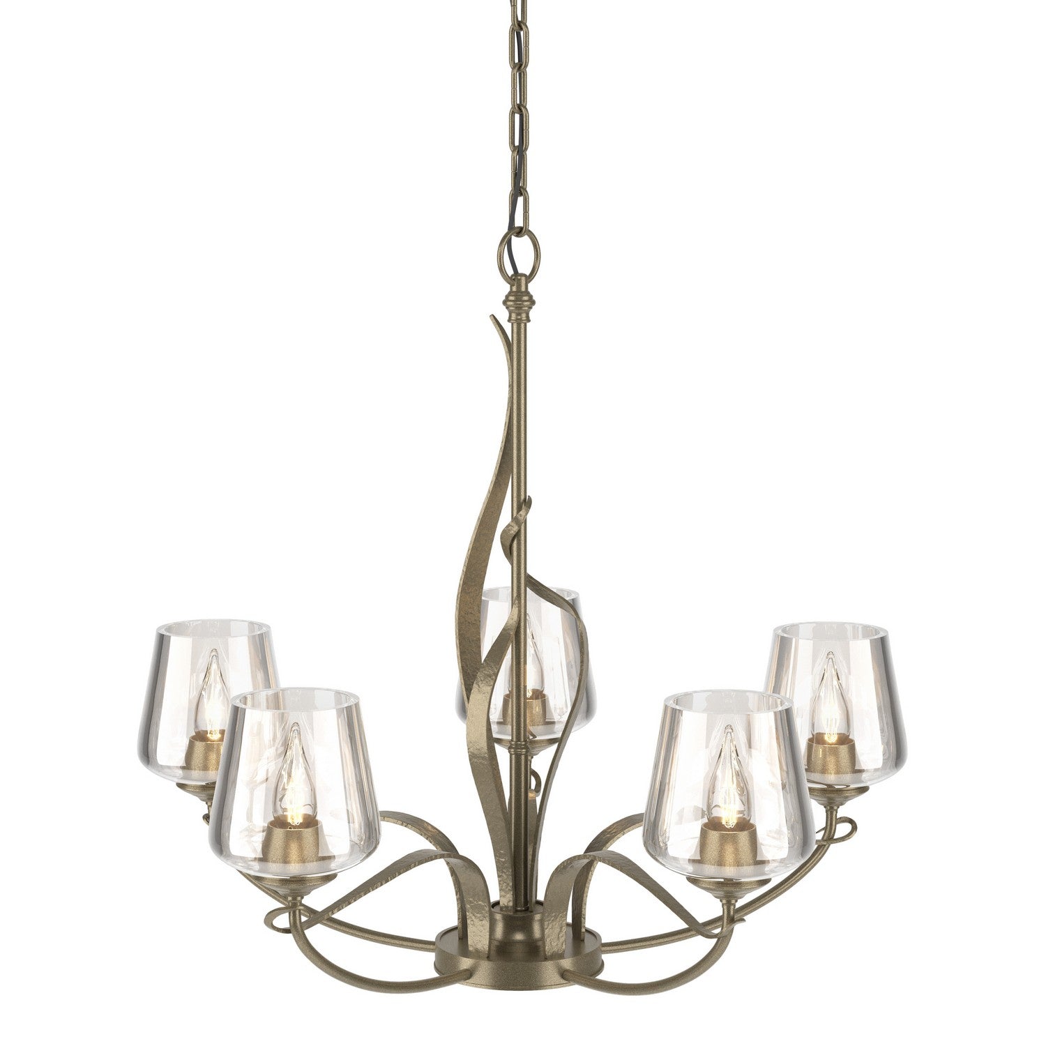 Hubbardton Forge - 103040-SKT-84-ZM0236 - Flora 5 Arm Chandelier - Flora - Soft Gold