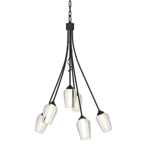 Hubbardton Forge - 103043-SKT-10-ZS0354 - Six Light Chandelier - Flora - Black