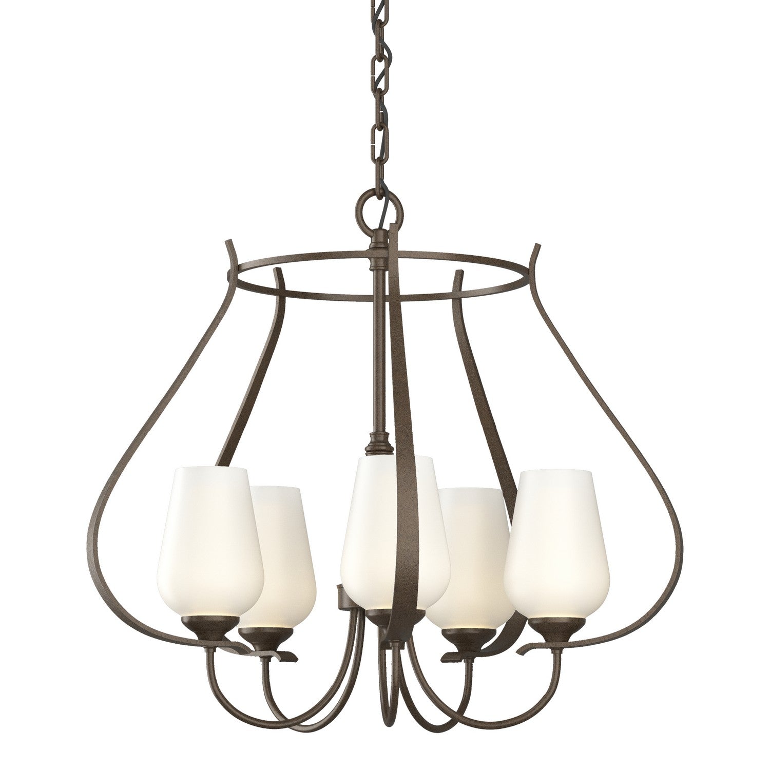 Hubbardton Forge - 103045-SKT-05-GG0303 - Flora 5 Arm Chandelier - Flora - Bronze