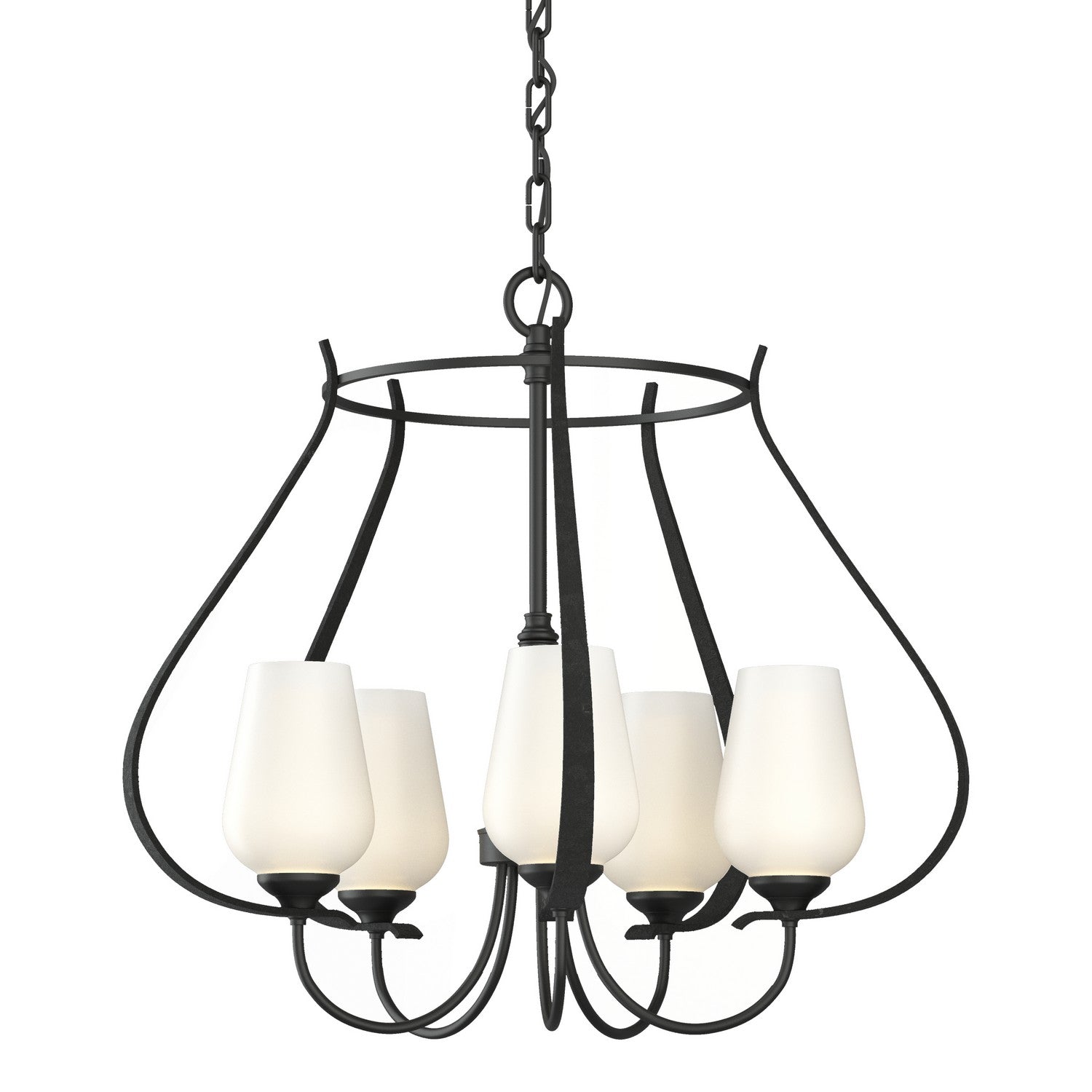 Hubbardton Forge - 103045-SKT-10-GG0303 - Five Light Chandelier - Flora - Black