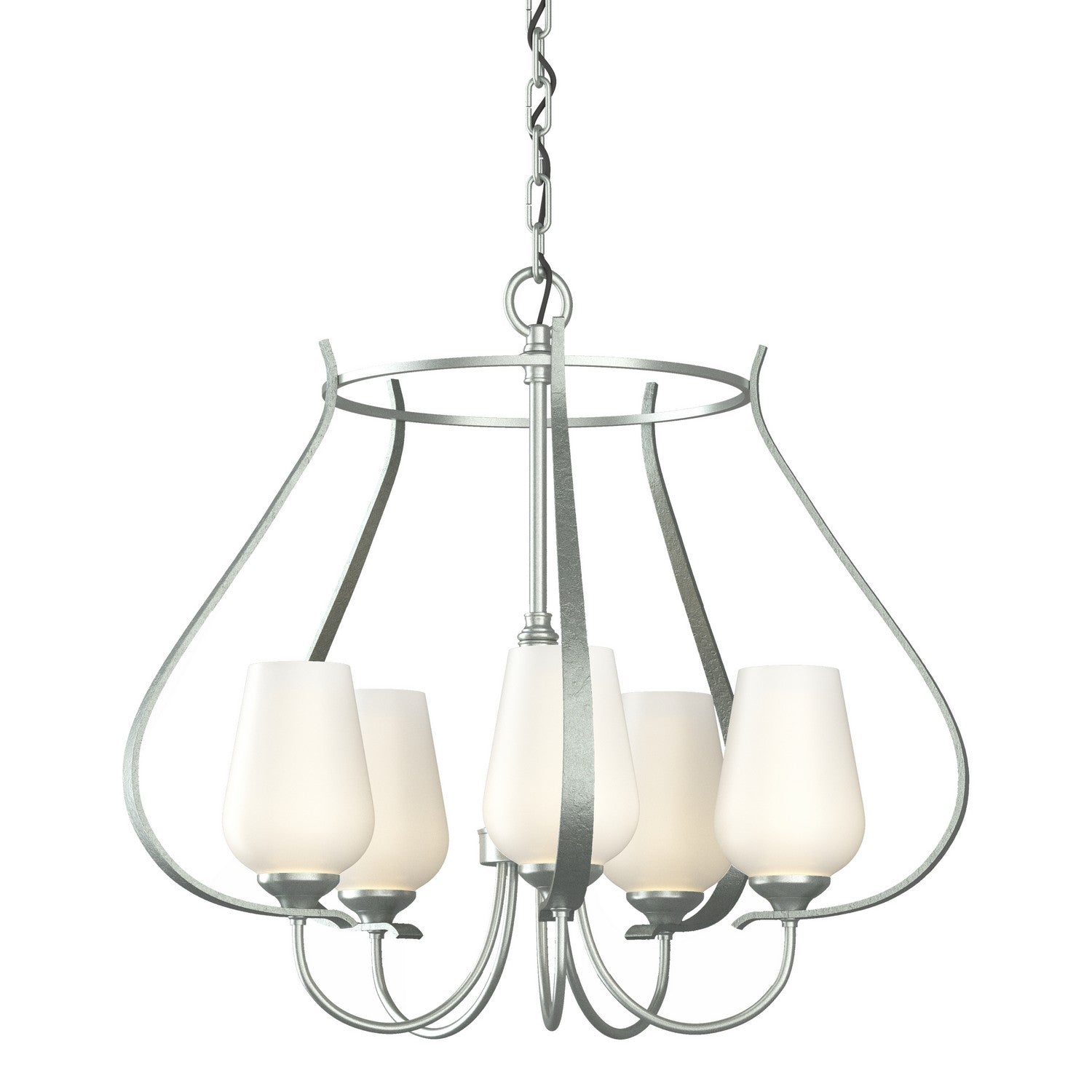 Hubbardton Forge - 103045-SKT-82-GG0303 - Five Light Chandelier - Flora - Vintage Platinum