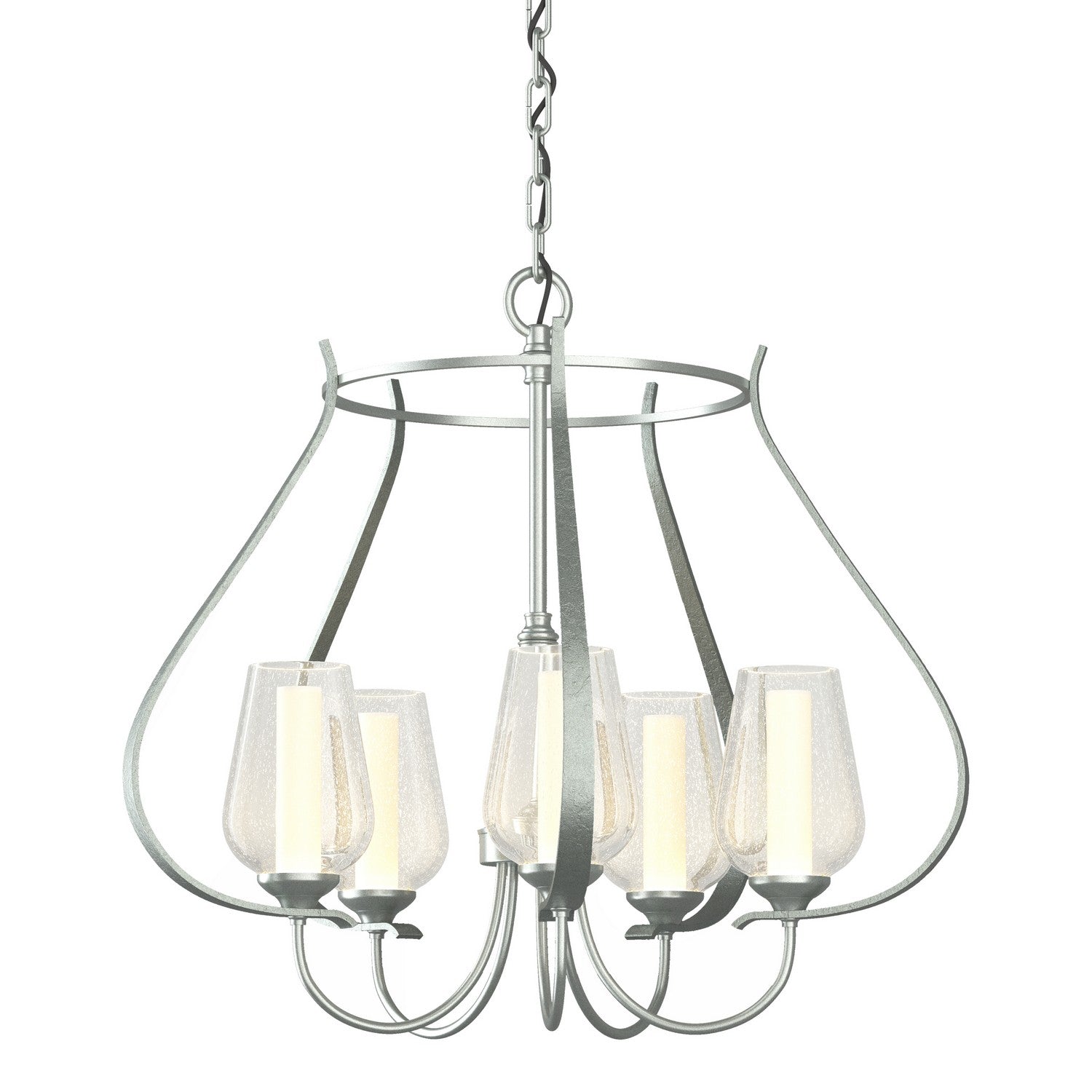 Hubbardton Forge - 103045-SKT-82-ZS0354 - Flora 5 Arm Chandelier - Flora - Vintage Platinum