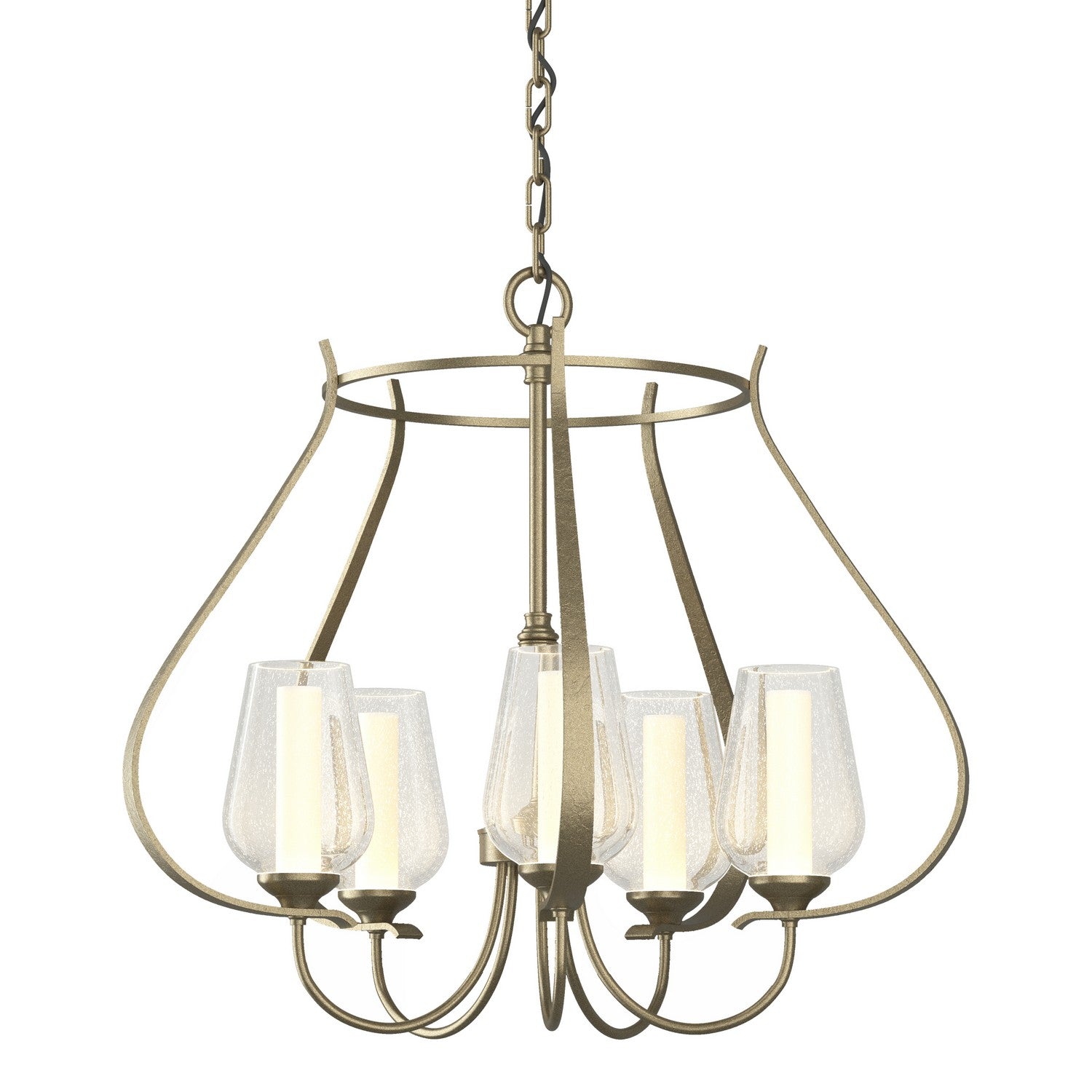 Hubbardton Forge - 103045-SKT-84-ZS0354 - Flora 5 Arm Chandelier - Flora - Soft Gold