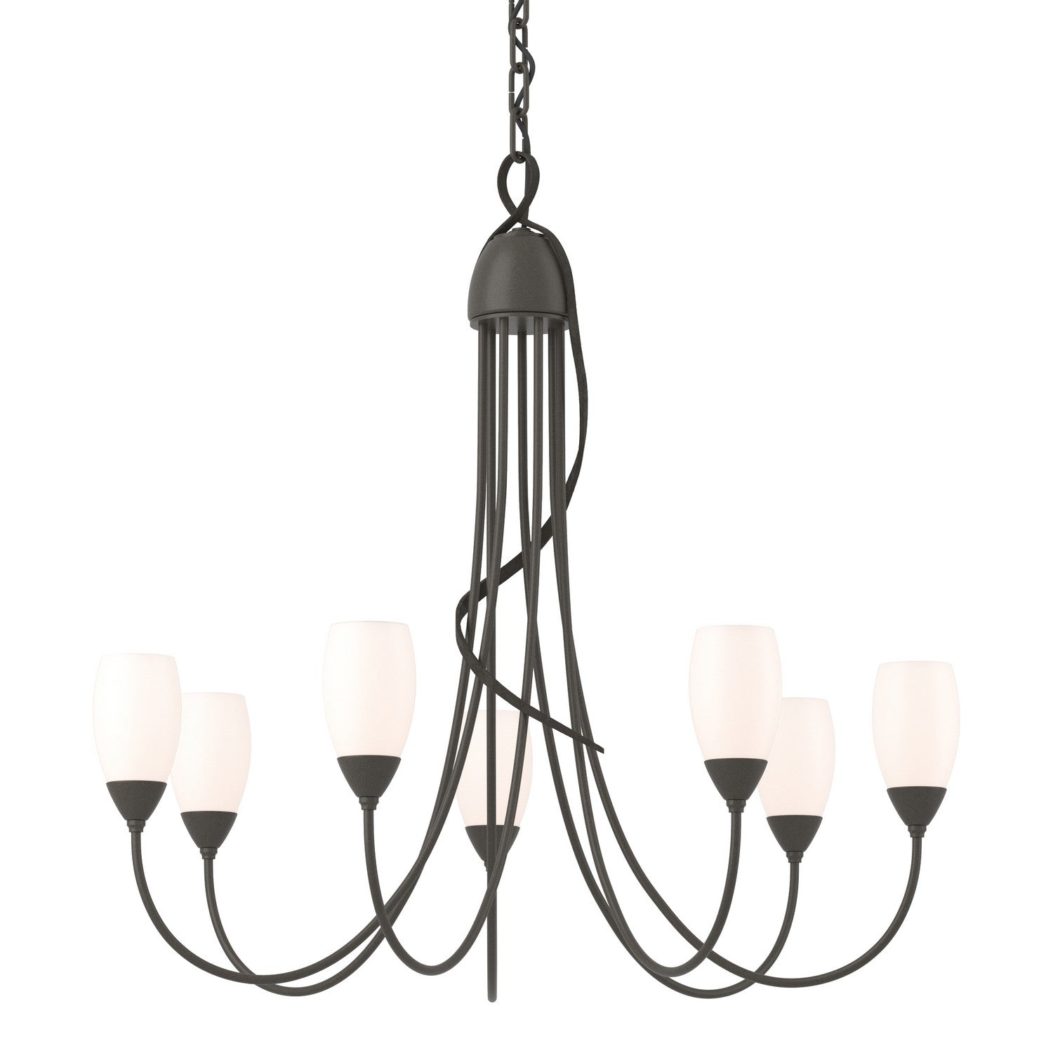 Hubbardton Forge - 103049-SKT-07-GG0444 - Seven Light Chandelier - Flora - Dark Smoke