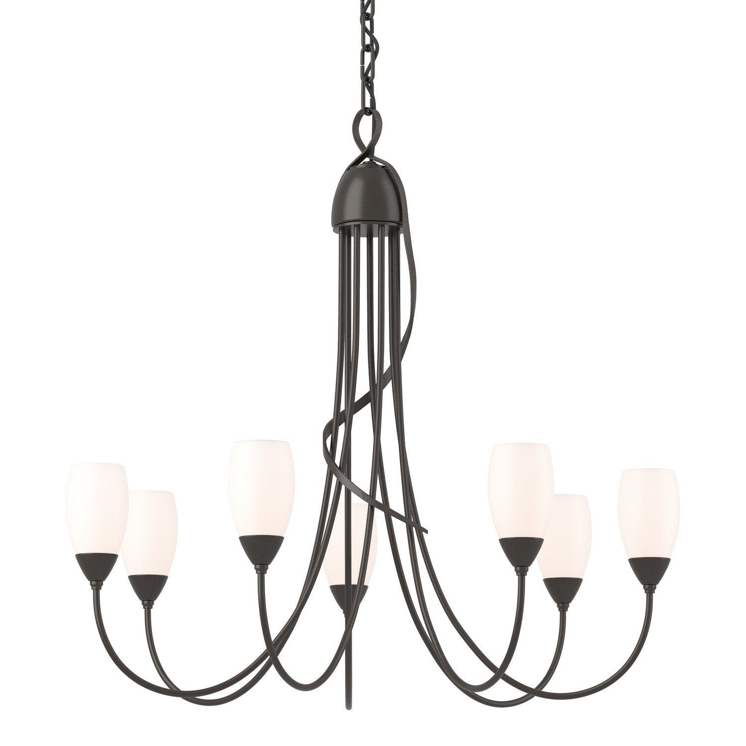 Hubbardton Forge - 103049-SKT-14-GG0444 - Seven Light Chandelier - Flora - Oil Rubbed Bronze