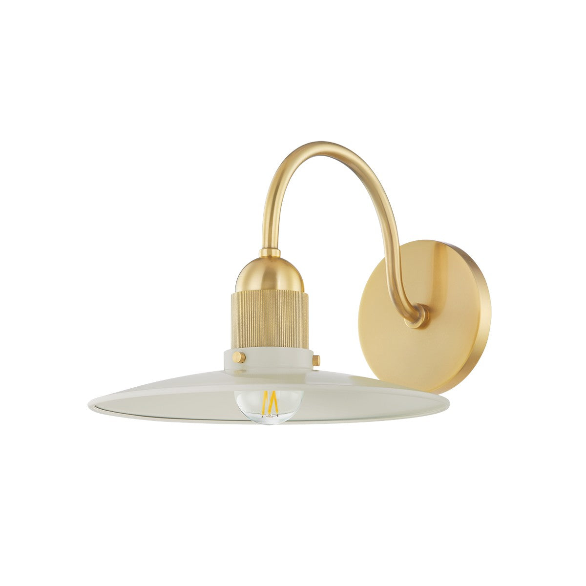 Mitzi - H793101-AGB/SCR - One Light Wall Sconce - Leanna - Aged Brass/Soft Cream