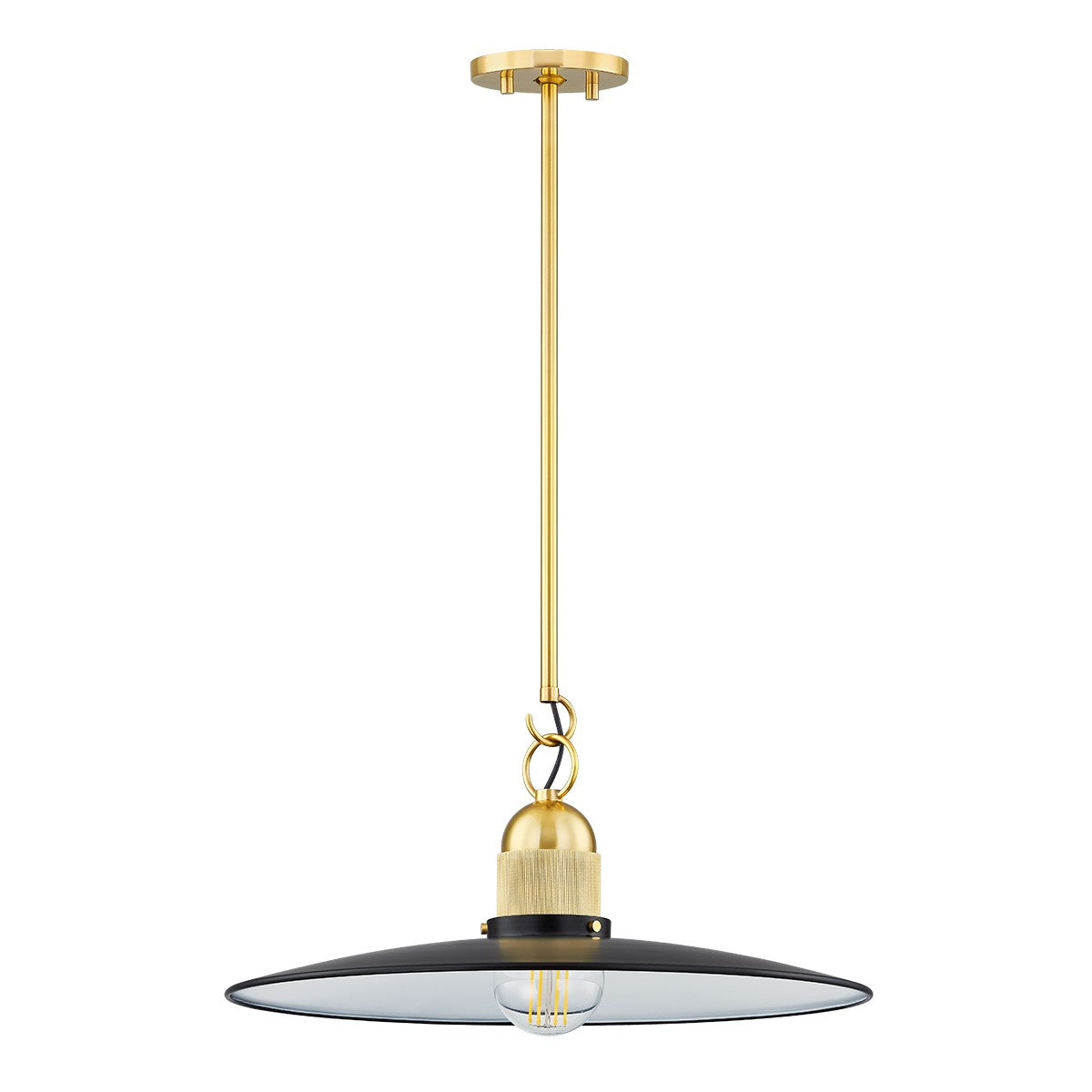 Mitzi - H793701-AGB/SBK - One Light Pendant - Leanna - Aged Brass/Soft Black