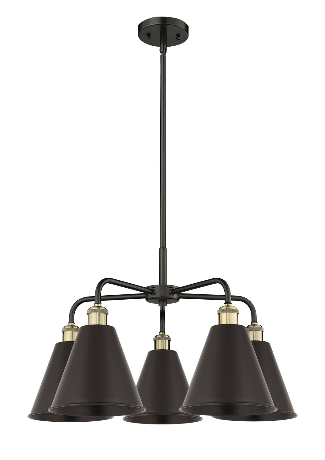 Innovations - 516-5CR-BAB-MBC-8-BK - Five Light Chandelier - Ballston - Black Antique Brass