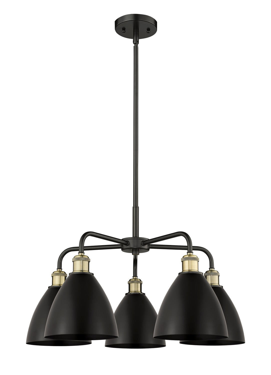 Innovations - 516-5CR-BAB-MBD-75-BK - Five Light Chandelier - Ballston - Black Antique Brass