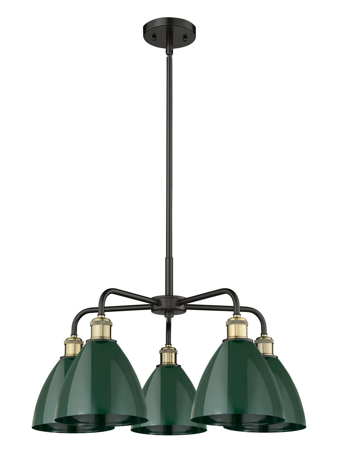 Innovations - 516-5CR-BAB-MBD-75-GR - Five Light Chandelier - Ballston - Black Antique Brass