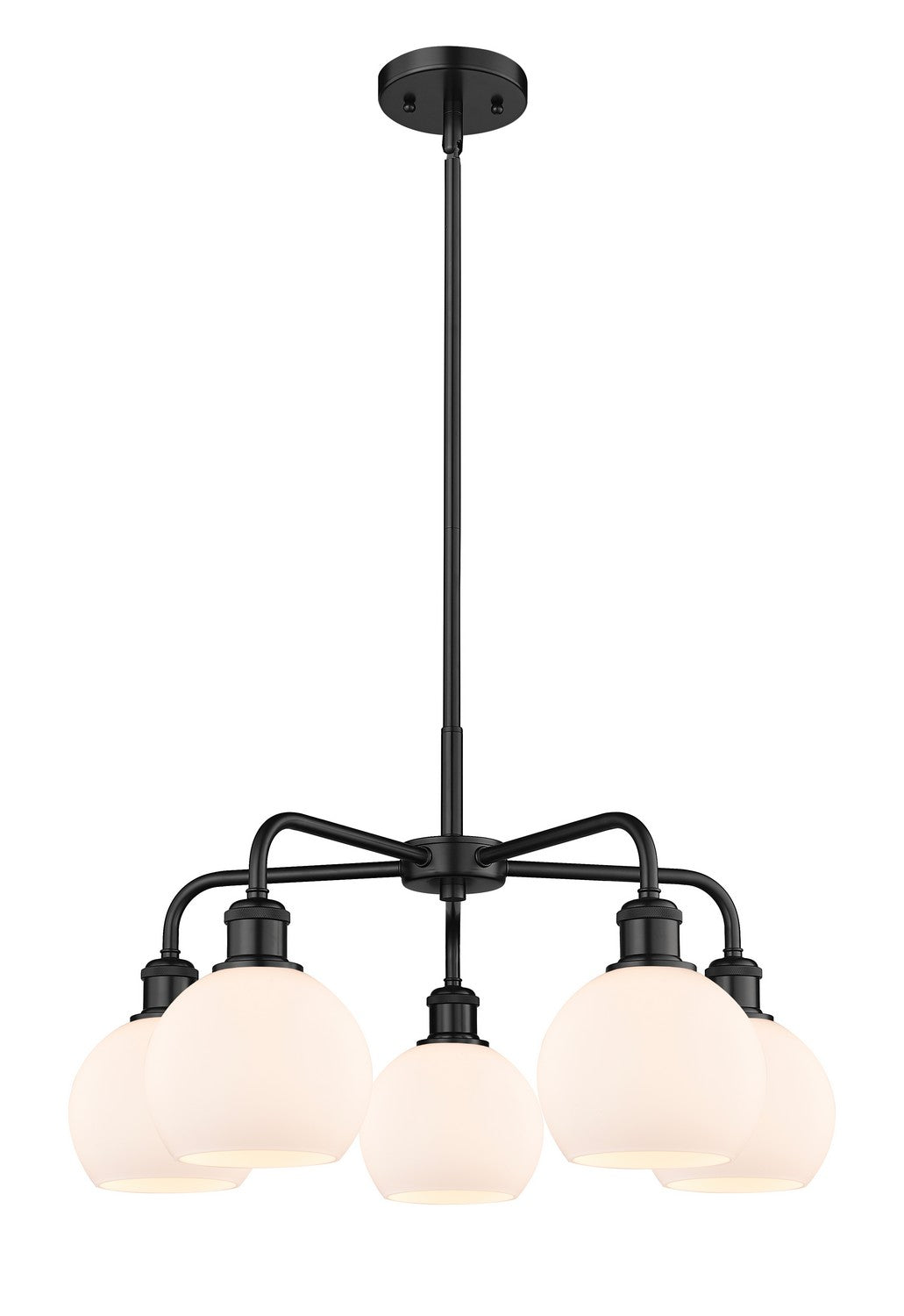 Innovations - 516-5CR-BK-G121-6 - Five Light Chandelier - Ballston - Matte Black