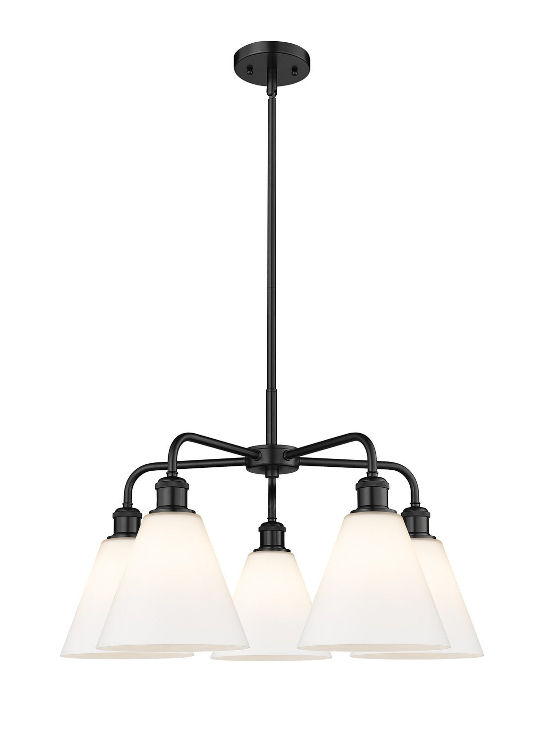 Innovations - 516-5CR-BK-GBC-81 - Five Light Chandelier - Downtown Urban - Matte Black