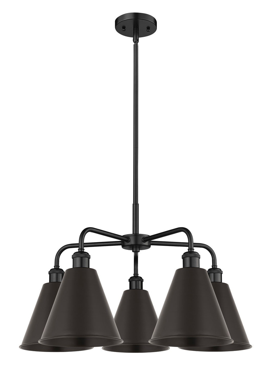 Innovations - 516-5CR-BK-MBC-8-BK - Five Light Chandelier - Downtown Urban - Matte Black