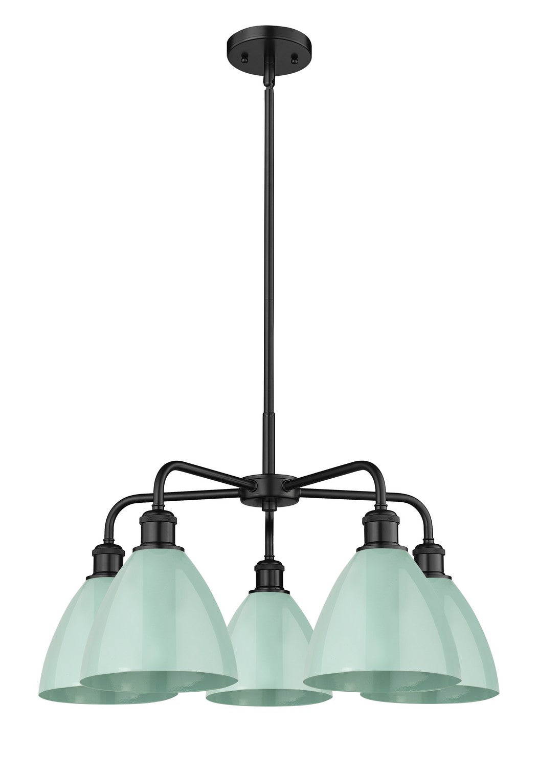 Innovations - 516-5CR-BK-MBD-75-SF - Five Light Chandelier - Downtown Urban - Matte Black