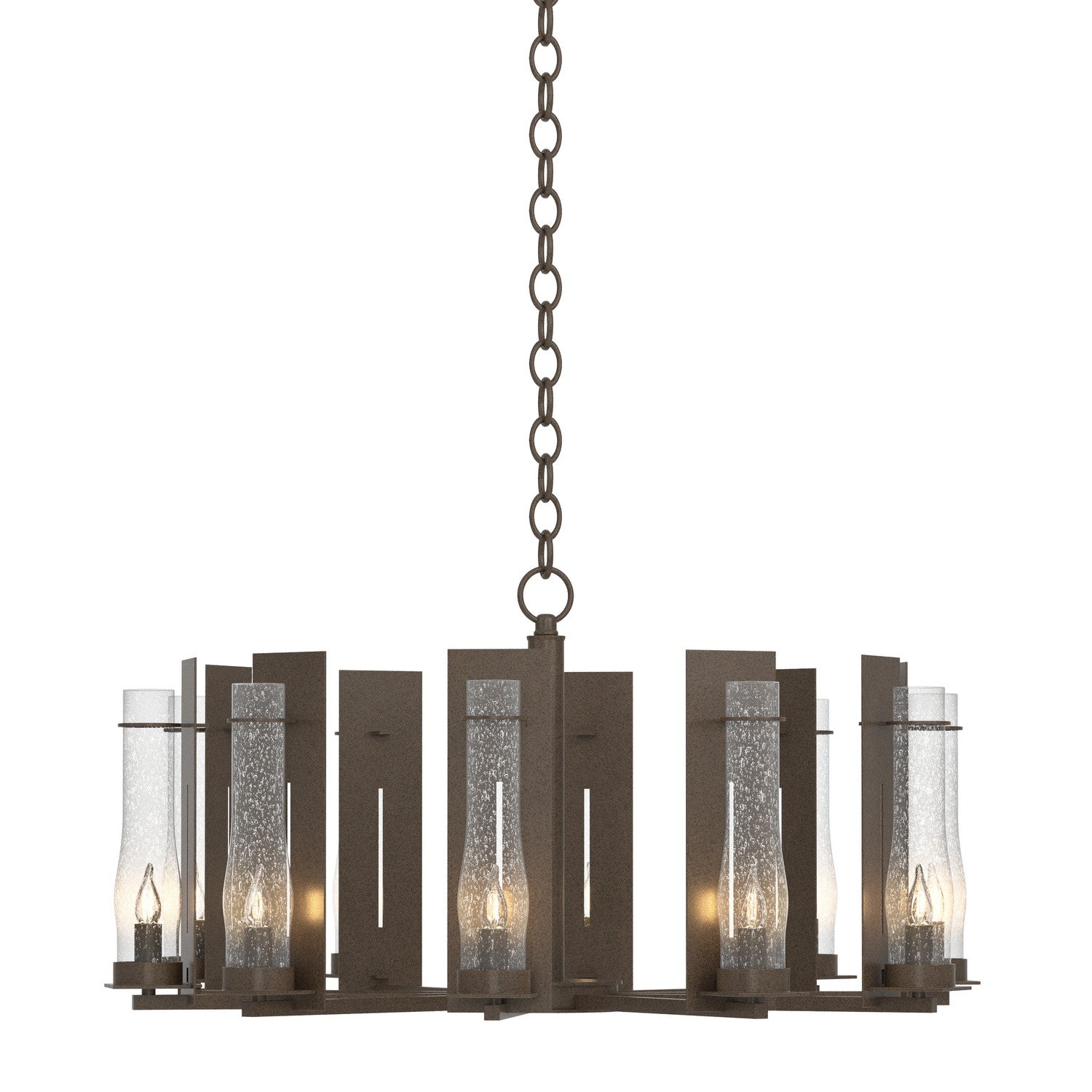 Hubbardton Forge - 103290-SKT-05-II0184 - Ten Light Chandelier - New Town - Bronze