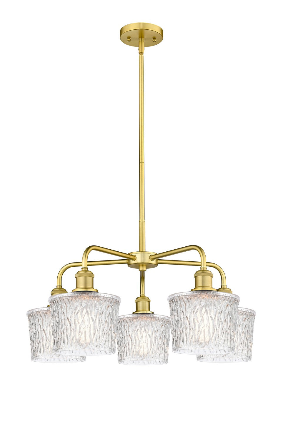 Innovations - 516-5CR-SG-G402 - Five Light Chandelier - Ballston - Satin Gold