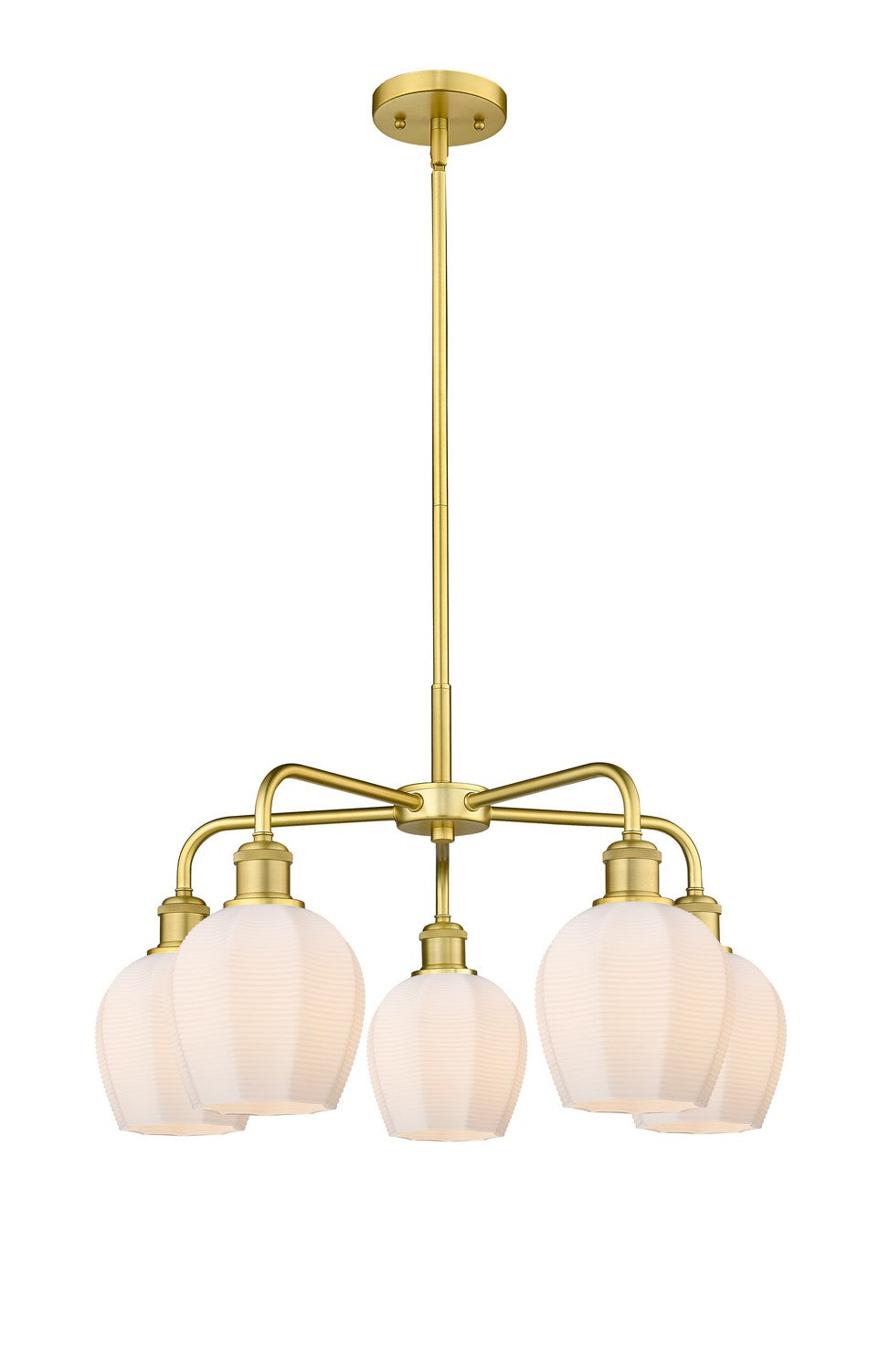 Innovations - 516-5CR-SG-G461-6 - Five Light Chandelier - Ballston - Satin Gold