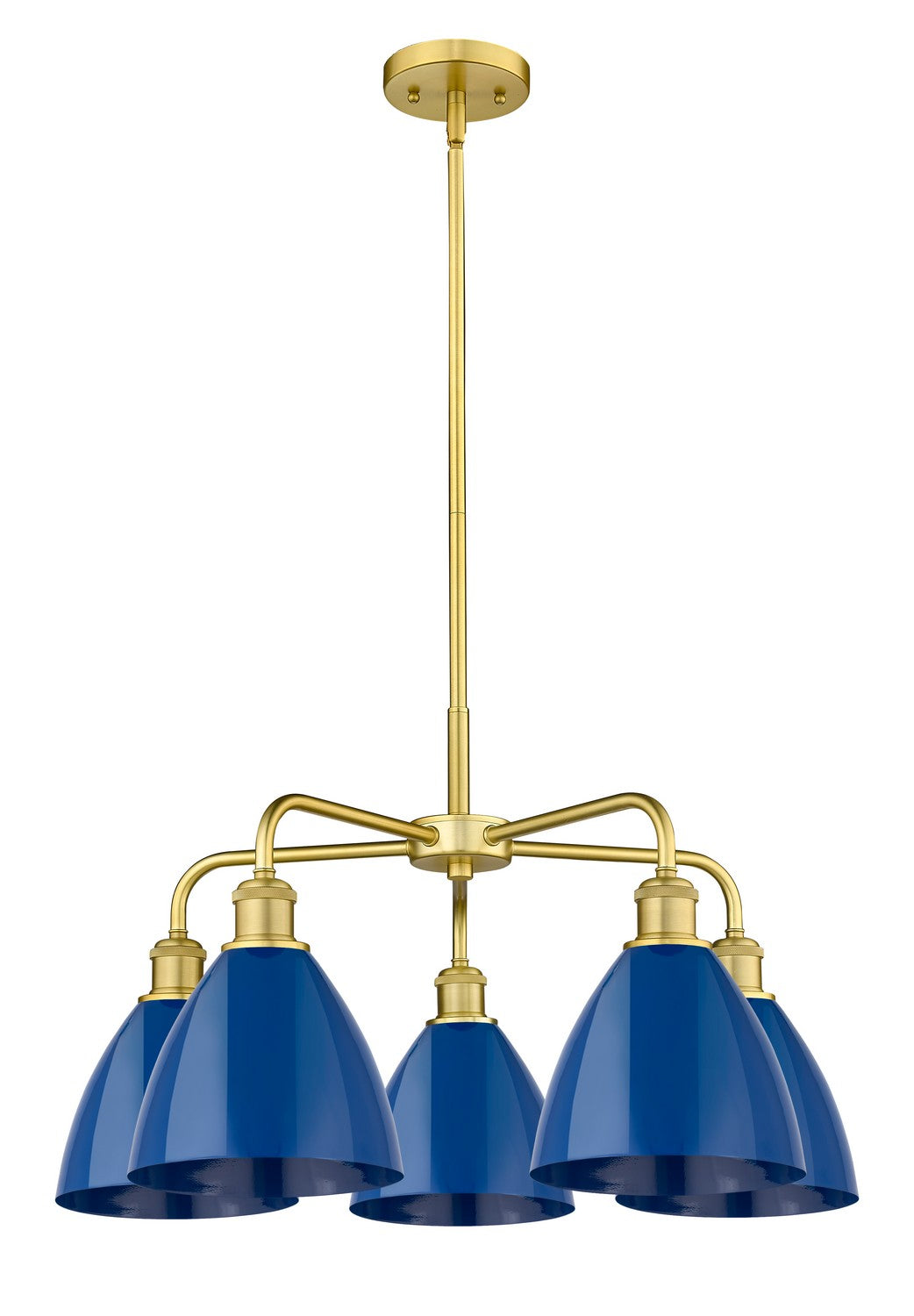 Innovations - 516-5CR-SG-MBD-75-BL - Five Light Chandelier - Ballston - Satin Gold