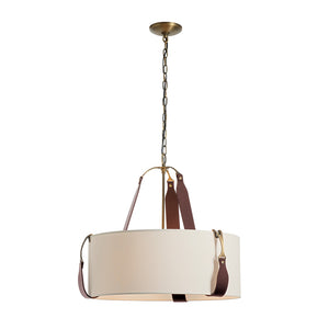 Hubbardton Forge - 104070-SKT-27-LB-SE2208 - Three Light Pendant - Saratoga - Antique Brass