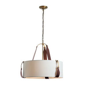 Hubbardton Forge - 104070-SKT-27-LB-SF2208 - Three Light Pendant - Saratoga - Antique Brass