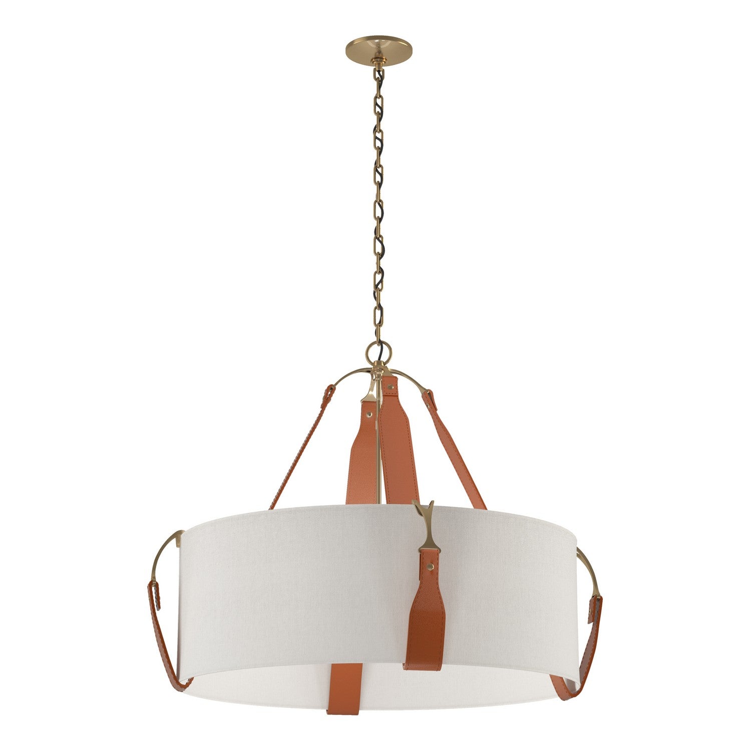 Hubbardton Forge - 104072-SKT-27-LC-SE2812 - Four Light Pendant - Saratoga - Antique Brass