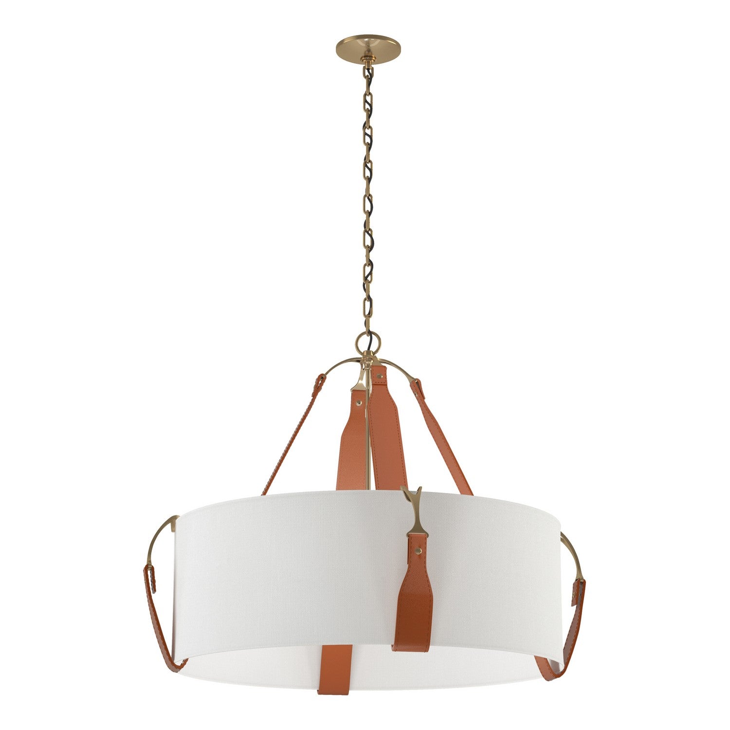 Hubbardton Forge - 104072-SKT-27-LC-SF2812 - Four Light Pendant - Saratoga - Antique Brass
