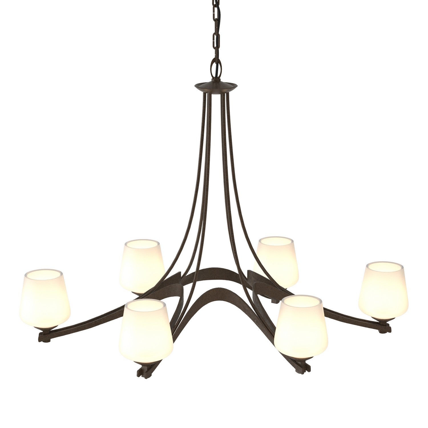 Hubbardton Forge - 104106-SKT-05-GG0236 - Six Light Chandelier - Ribbon - Bronze