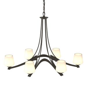 Hubbardton Forge - 104106-SKT-07-GG0236 - Six Light Chandelier - Ribbon - Dark Smoke