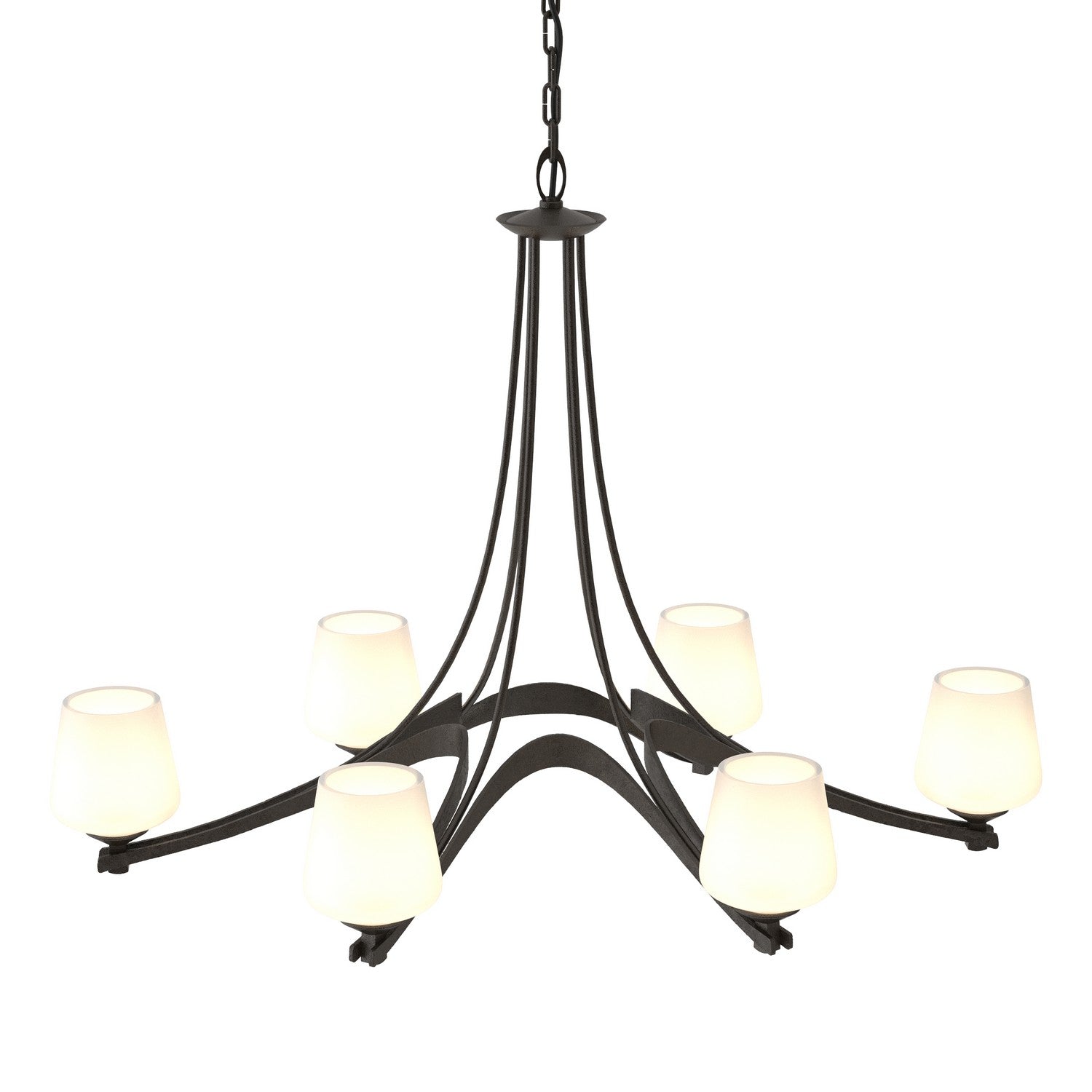 Hubbardton Forge - 104106-SKT-14-GG0236 - Six Light Chandelier - Ribbon - Oil Rubbed Bronze