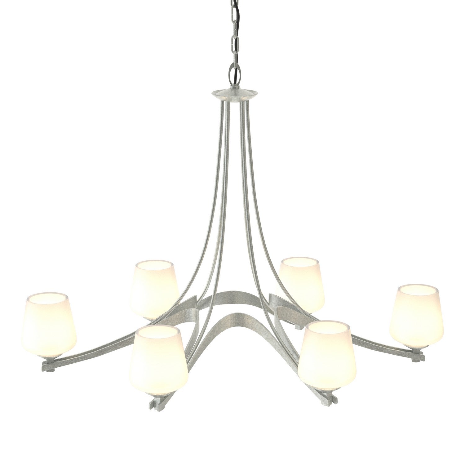 Hubbardton Forge - 104106-SKT-82-GG0236 - Six Light Chandelier - Ribbon - Vintage Platinum