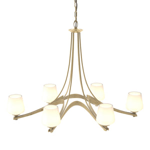 Hubbardton Forge - 104106-SKT-86-GG0236 - Six Light Chandelier - Ribbon - Modern Brass