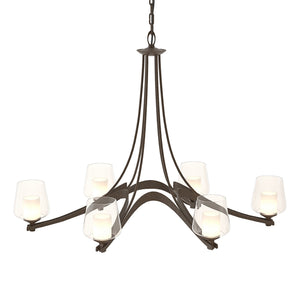 Hubbardton Forge - 104116-SKT-05-ZU0291 - Six Light Chandelier - Ribbon - Bronze