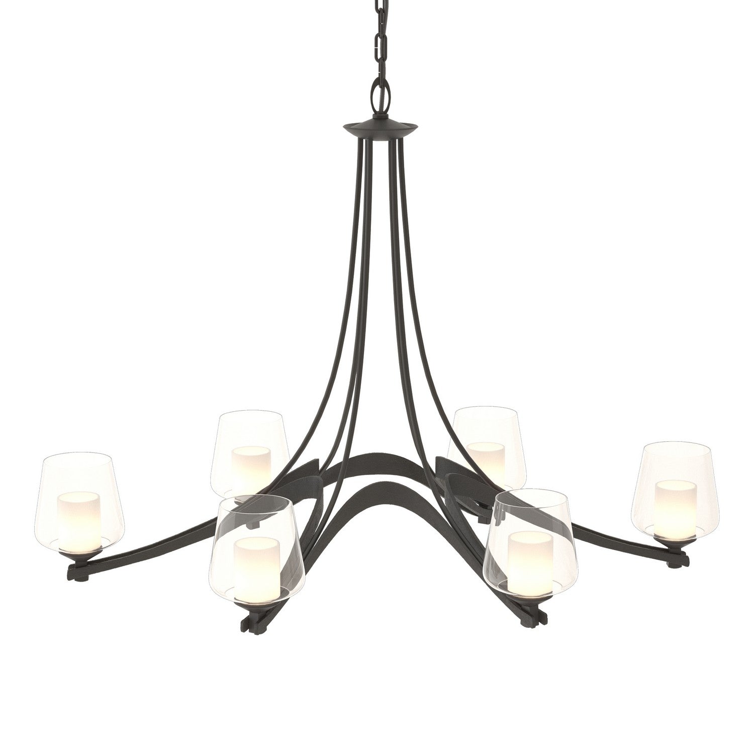 Hubbardton Forge - 104116-SKT-10-ZU0291 - Six Light Chandelier - Ribbon - Black