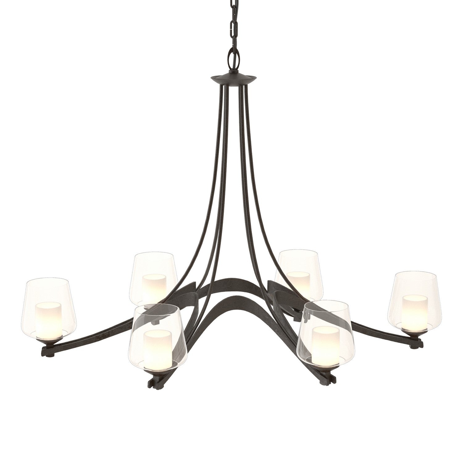 Hubbardton Forge - 104116-SKT-14-ZU0291 - Oval Ribbon 6 Arm Chandelier - Ribbon - Oil Rubbed Bronze