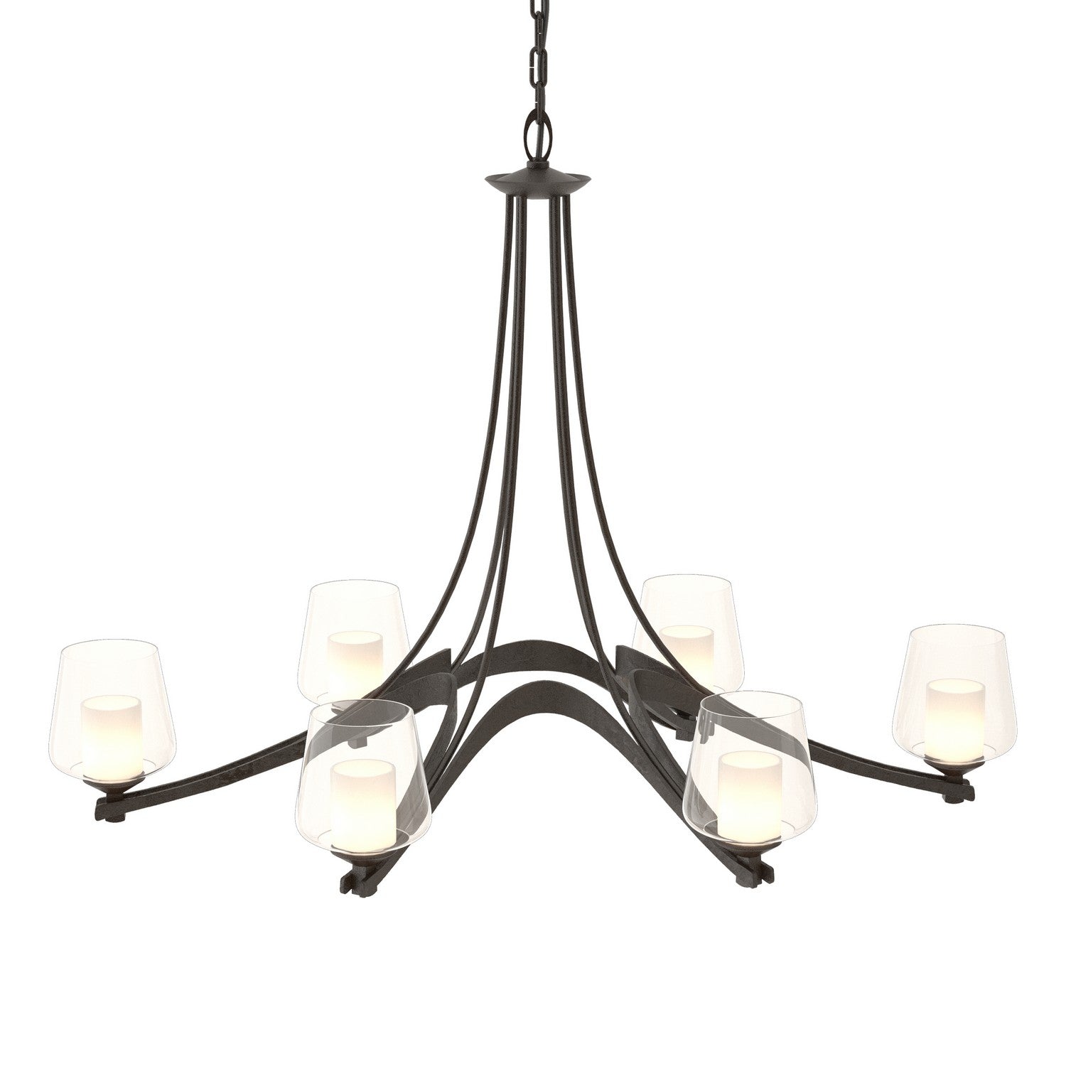 Hubbardton Forge - 104116-SKT-14-ZU0291 - Six Light Chandelier - Ribbon - Oil Rubbed Bronze