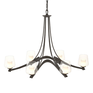 Hubbardton Forge - 104116-SKT-14-ZU0291 - Six Light Chandelier - Ribbon - Oil Rubbed Bronze