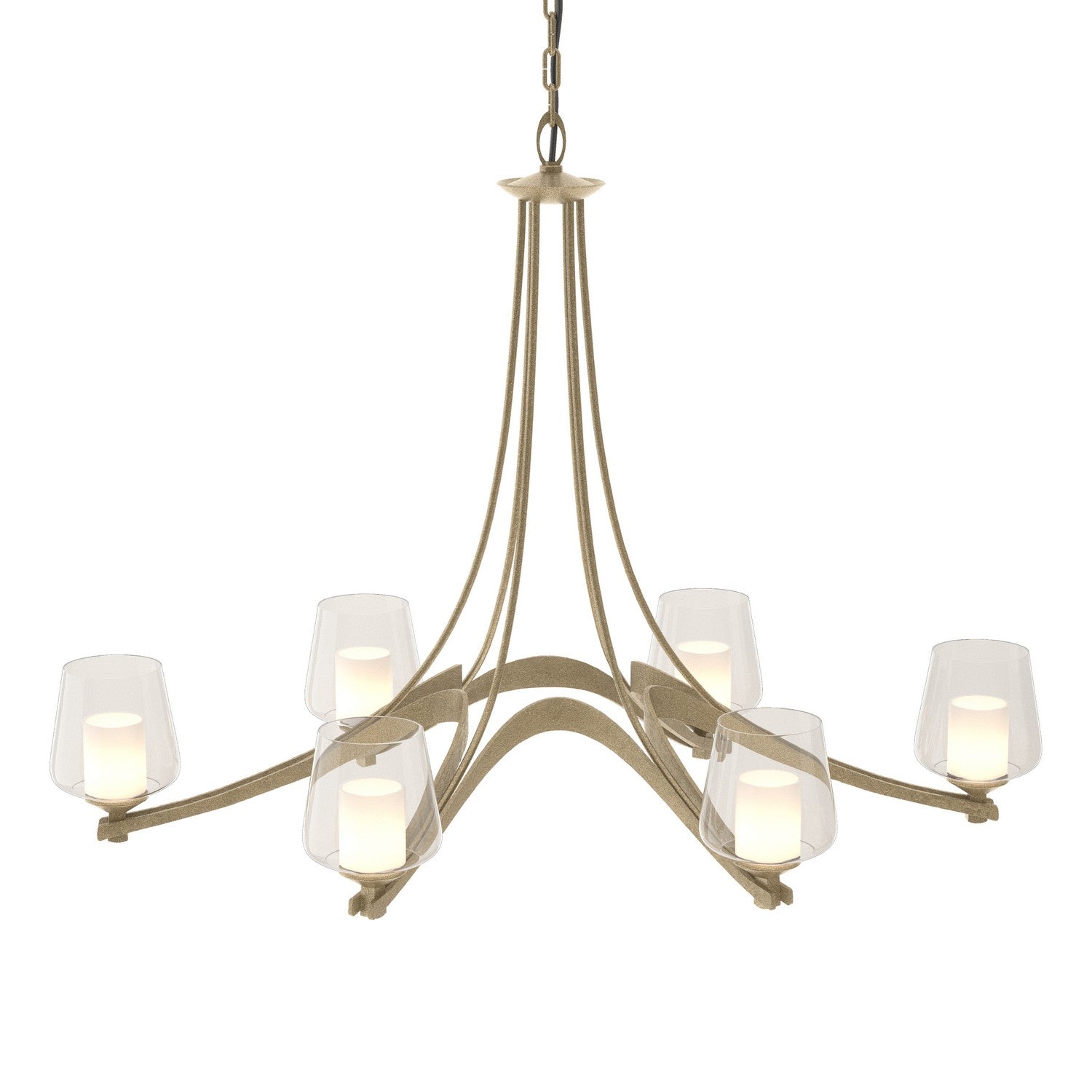 Hubbardton Forge - 104116-SKT-84-ZU0291 - Six Light Chandelier - Ribbon - Soft Gold