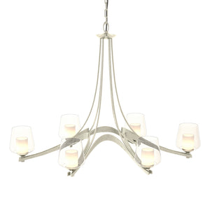 Hubbardton Forge - 104116-SKT-85-ZU0291 - Six Light Chandelier - Ribbon - Sterling