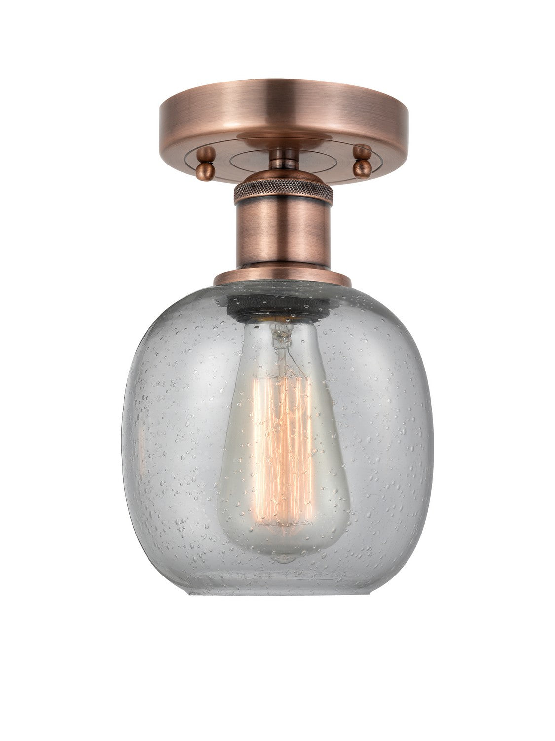 Innovations - 616-1F-AC-G104 - One Light Flush Mount - Edison - Antique Copper