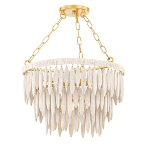 Mitzi - H805701-AGB - One Light Pendant - Tiffany - Aged Brass/Textured Cream