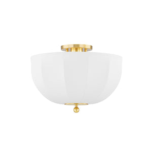 Mitzi - H816601-AGB - One Light Flush Mount - Meshelle - Aged Brass