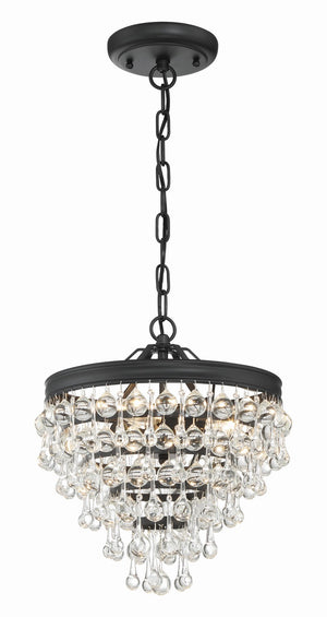 Crystorama - 130-MK - Three Light Mini Chandelier - Calypso - Matte Black